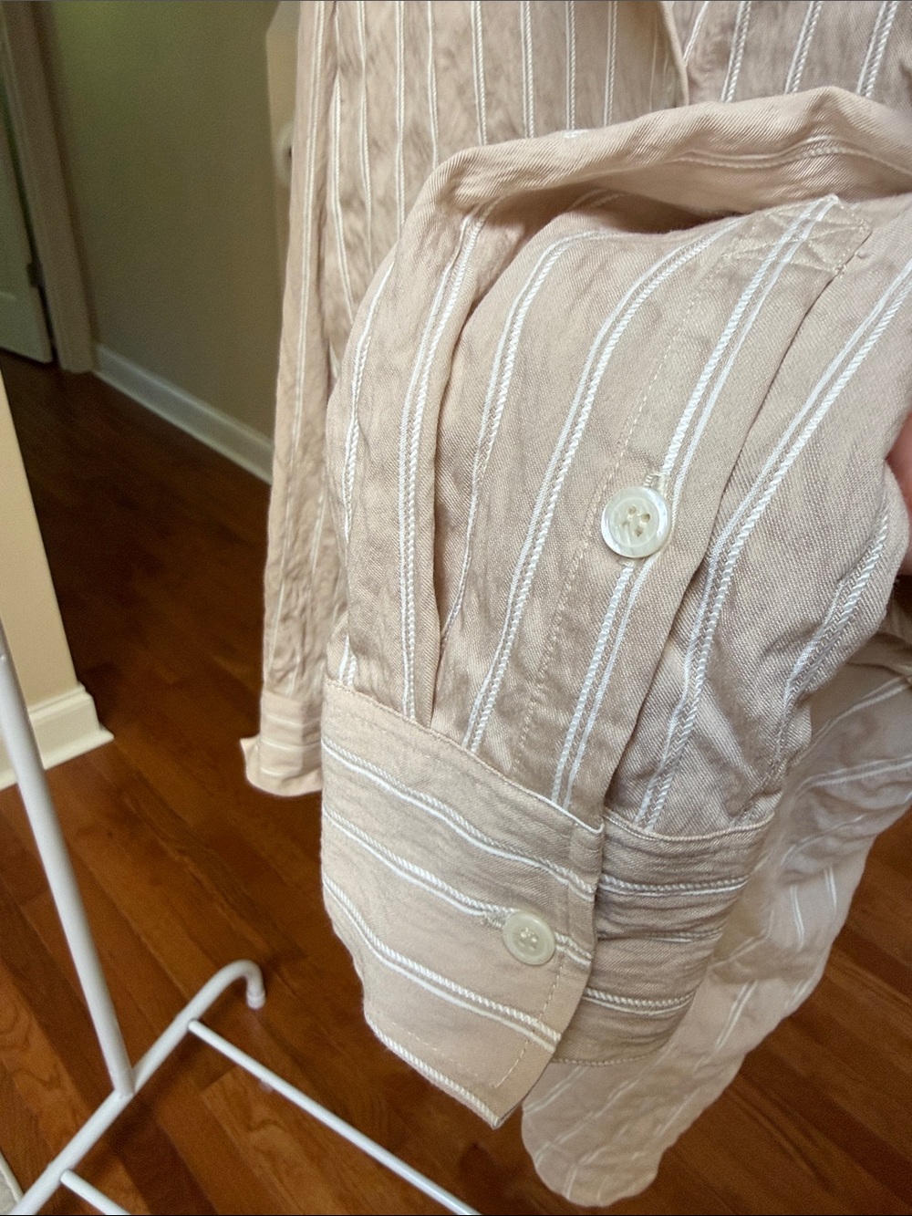 ZARA light textured striped button shirt - Picture 4 of 9